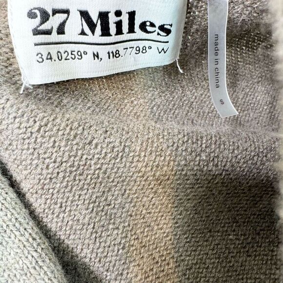 27 Miles Malibu Sweater Womens Small Brown Open Front Knit Aztec Shawl Collar - Picture 7 of 8